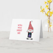 GNOME SAGT: "TREFFE MICH UNTER DEM MISTLETOE" KARTE (Gelbe Blume)