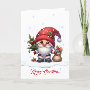 Gnome Santa Claus Cartoon-Charakter Dankeskarte