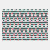 Gnome Santa Claus Weihnachtswrapping Paper Sheets Geschenkpapier Set (Vorderseite 3)