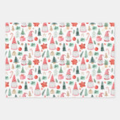 Gnome Santa Claus Weihnachtswrapping Paper Sheets Geschenkpapier Set (Vorderseite 2)