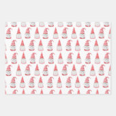 Gnome Santa Claus Weihnachtswrapping Paper Sheets Geschenkpapier Set (Vorderseite)