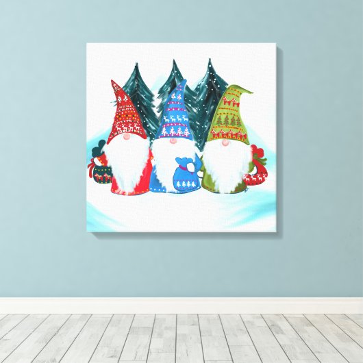 Gnome Santa Leinwanddruck (Insitu (Holzboden))