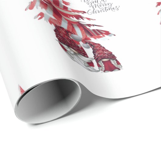 Gnome Santa & Mrs Claus Wrapping Paper Geschenkpapier (Rolleneckpunkt)