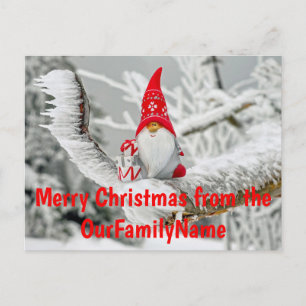 Gnome Santa Weihnachten Anpassen Postkarte