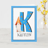 Gnome scherzt Namen des Buchstabe-K und Karte (Gelbe Blume)