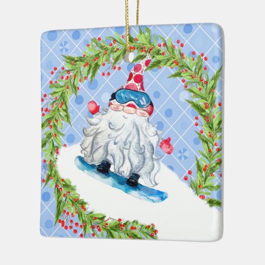Gnome-Schnee-Boarding mit Kranz Keramikornament (Links)