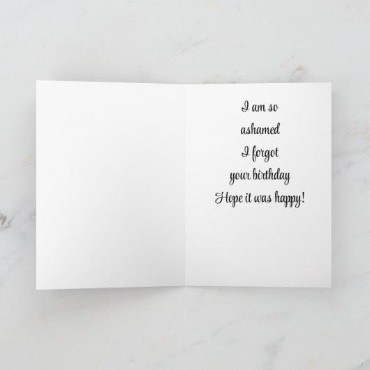 GNOME SENDET SICH BELATED BIRTHDAY GREETING ZU IHN KARTE (Innenseite)