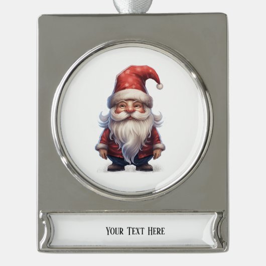 Gnome-Serie Banner-Ornament Silber (Vorderseite)