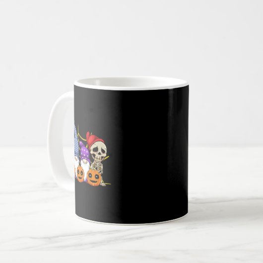 Gnome Skeleton Lazy Halloween Kostüm Niedlich Pump Kaffeetasse (Vorderseite Links)