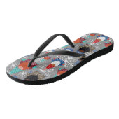 Gnome Snowflake Illustrationen Weihnachtsmuster Badesandalen (Schrägansicht)