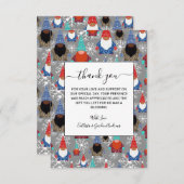 Gnome Snowflake Illustrationen Weihnachtsmuster Dankeskarte (Vorne/Hinten)