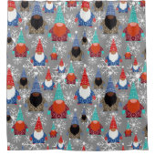 Gnome Snowflake Illustrationen Weihnachtsmuster Duschvorhang (Vorderseite)