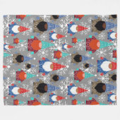 Gnome Snowflake Illustrationen Weihnachtsmuster Fleecedecke (Vorderseite (Horizontal))