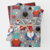 Gnome Snowflake Illustrationen Weihnachtsmuster Geschenkpapier Set (Beispiel)