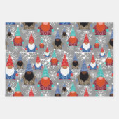 Gnome Snowflake Illustrationen Weihnachtsmuster Geschenkpapier Set (Vorderseite)