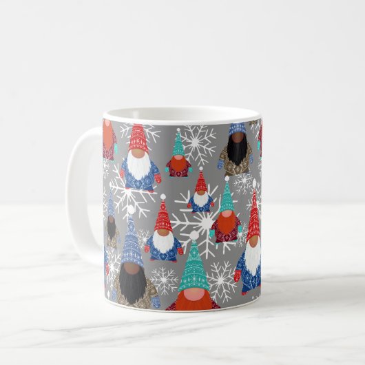 Gnome Snowflake Illustrationen Weihnachtsmuster Kaffeetasse (Vorderseite Links)