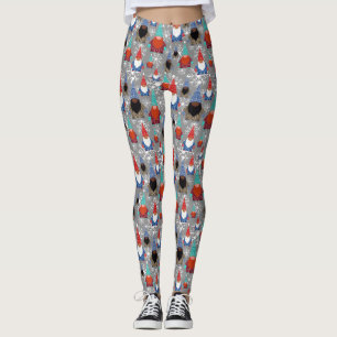 Gnome Snowflake Illustrationen Weihnachtsmuster Leggings