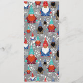 Gnome Snowflake Illustrationen Weihnachtsmuster Menükarte (Rückseite)