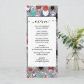 Gnome Snowflake Illustrationen Weihnachtsmuster Menükarte (Stehend Vorderseite)