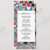 Gnome Snowflake Illustrationen Weihnachtsmuster Menükarte (Vorne/Hinten)