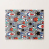 Gnome Snowflake Illustrationen Weihnachtsmuster Puzzle (Horizontal)
