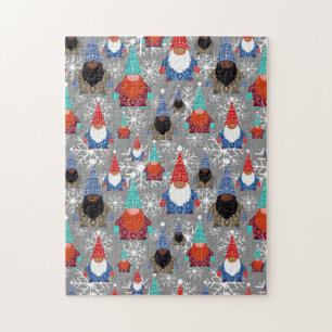 Gnome Snowflake Illustrationen Weihnachtsmuster Puzzle