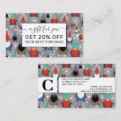 Gnome Snowflake Illustrationen Weihnachtsmuster Rabattkarte (Vorne/Hinten)