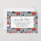 Gnome Snowflake Illustrationen Weihnachtsmuster Save The Date (Vorderseite)