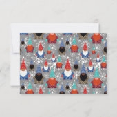 Gnome Snowflake Illustrationen Weihnachtsmuster Save The Date (Rückseite)