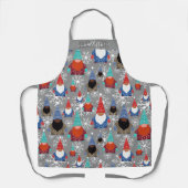 Gnome Snowflake Illustrationen Weihnachtsmuster Schürze (Vorderseite)