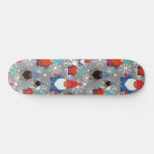 Gnome Snowflake Illustrationen Weihnachtsmuster Skateboard (Horizontal)