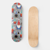 Gnome Snowflake Illustrationen Weihnachtsmuster Skateboard (Vorderseite)