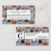 Gnome Snowflake Illustrationen Weihnachtsmuster Treuekarte (Vorne/Hinten)