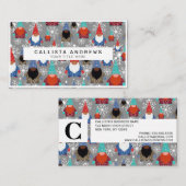 Gnome Snowflake Illustrationen Weihnachtsmuster Visitenkarte (Vorne/Hinten)