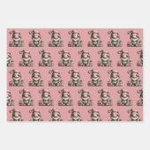 gnome, snowman,  cute tired santa elf cat geschenkpapier set (Vorderseite)