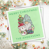 Gnome Snowman Weihnachts-Party Serviette