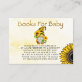 Gnome Sonnenblumen und Bienenbücher für Baby Visitenkarte (Vorderseite)