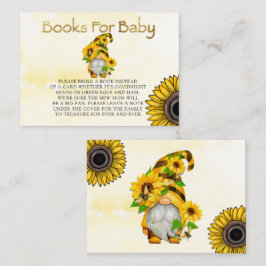 Gnome Sonnenblumen und Bienenbücher für Baby Visitenkarte