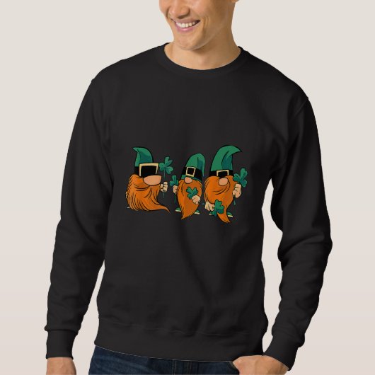 Gnome St Patrick Day Irish Green Saint Patrick Luc Sweatshirt (Vorderseite)