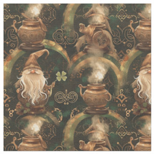 Gnome St. Patrick Pot und Regenbogenmuster Stoff