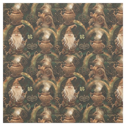 Gnome St. Patrick Pot und Regenbogenmuster Stoff (Muster)
