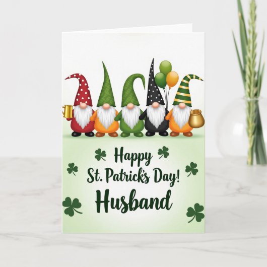 Gnome St. Patrick's Day Glitter-Karte Karte (Vorderseite)