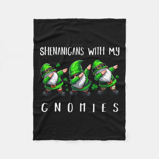 Gnome St Patricks Day Gnomes Shenanigans Celebrat Fleecedecke (Vorderseite)