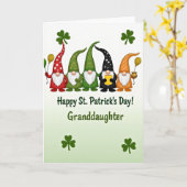 Gnome St Patricks Day Granddaughter Card Karte (Gelbe Blume)