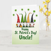 Gnome St. Patrick's Day Onkel Karte (Gelbe Blume)