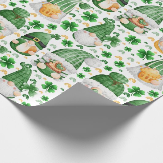 Gnome St. Patrick's Day Wrapping Paper Geschenkpapier (Ecke)