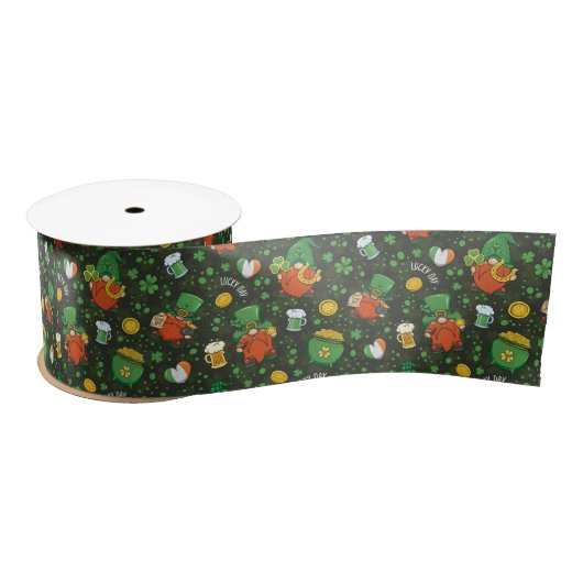 Gnome St. Patrick's Day Wrapping Paper Satinband (Spule)