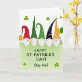 Gnome St Patricks Step Dad Glitter Card Karte (Gelbe Blume)