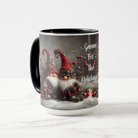 Gnome SteamPunk Weihnachtskaffee Tasse Cup (Vorderseite Links)