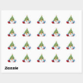 Gnome Sticker mit Weihnachtsbaumhut und Geschenk (Blatt)